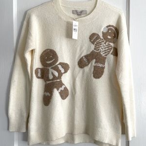 Loft gingerbread cookie sweater